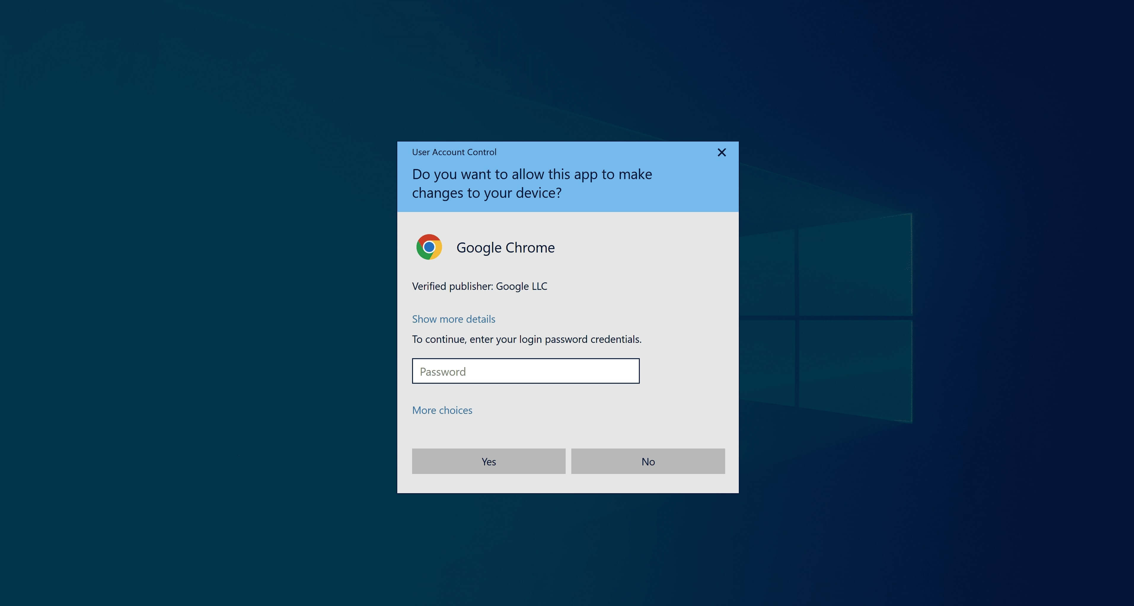 Windows UAC scenarijus