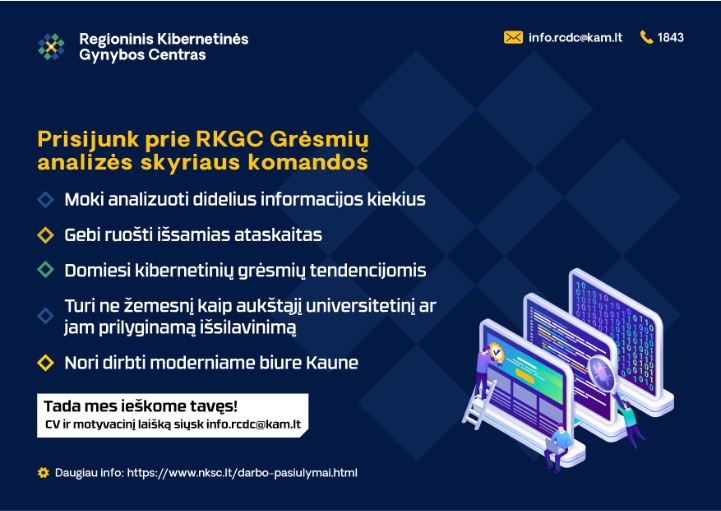 RCDC darbo pasiūlymas